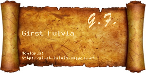 Girst Fulvia névjegykártya